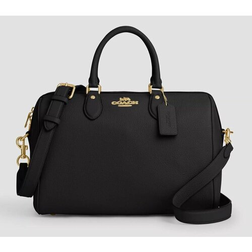 фото Сумка сэтчел coach, фактура гладкая, black