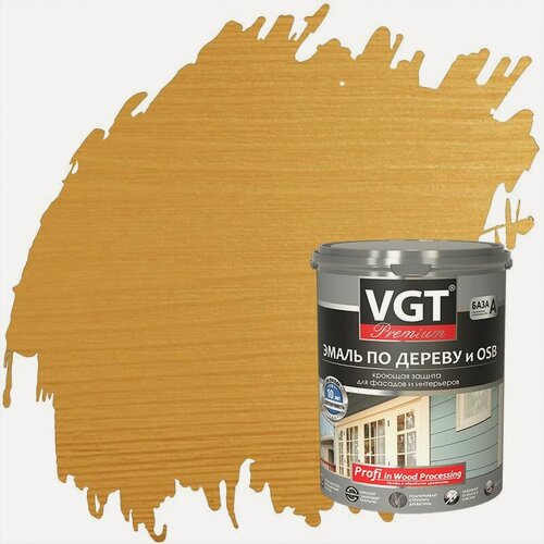 Изображение товара Эмаль по дереву и OSB VGT Premium полуматовая (2,5кг) охра