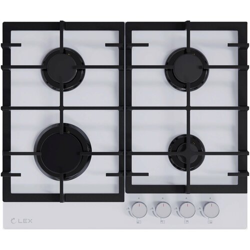 Встраиваемая варочная панель газовая LEX GVG 642-1 BBL 60см закалённое стекло электроподжиг чугунные решетки газ-контроль цвет черный 22658₽
