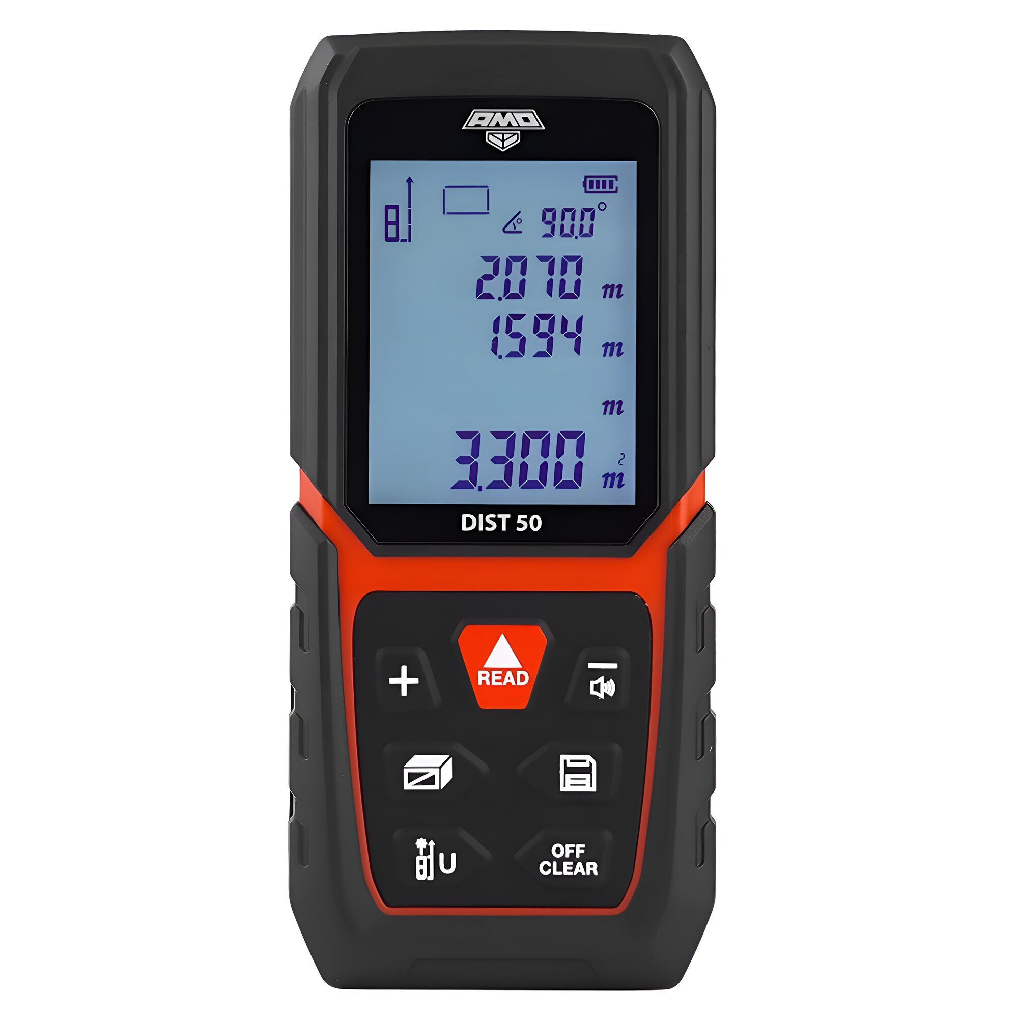 Лазерный дальномер AMO DIST 50, 50м, красный луч (арт. 857409)