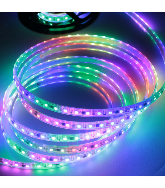 Светодиодная лента SMD 5050. 12 В. Цвет свечения: RGB. IP65. Катушка 5 метров.