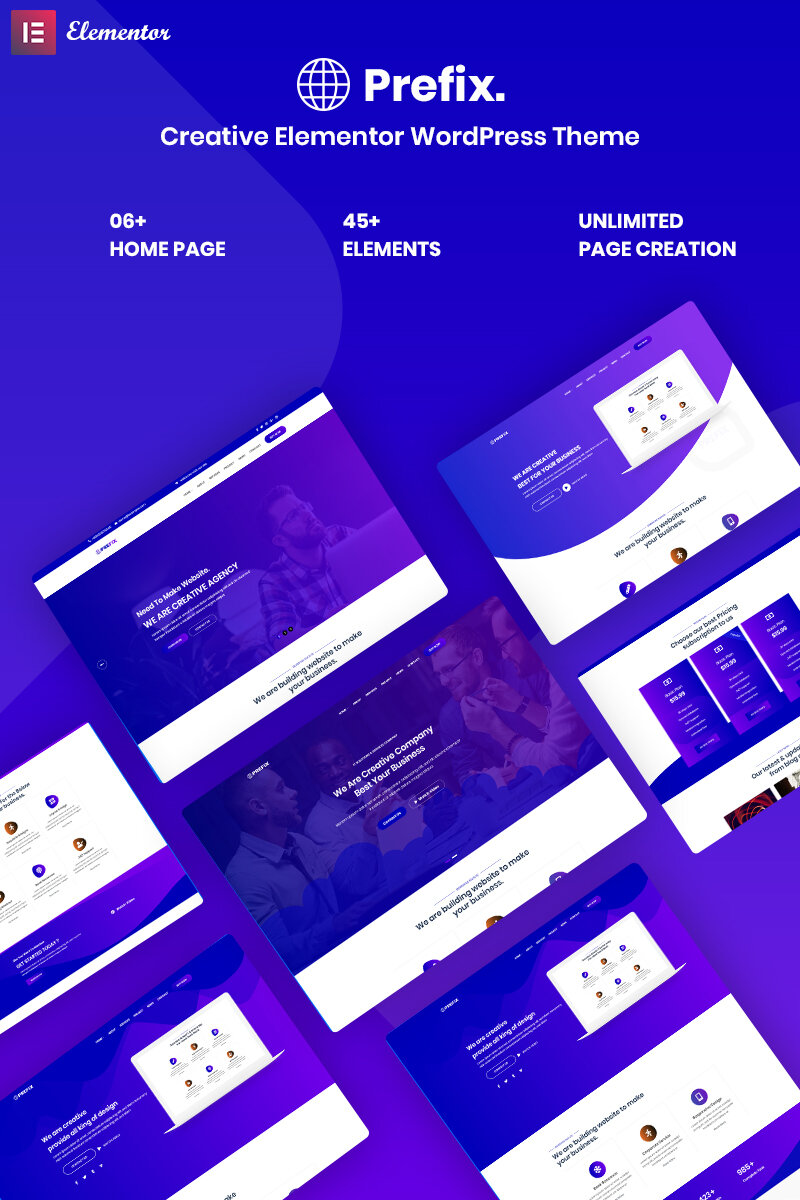 Шаблон для сайта Вордпресс с демоконтентом Prefix - Creative Responsive WordPress Theme