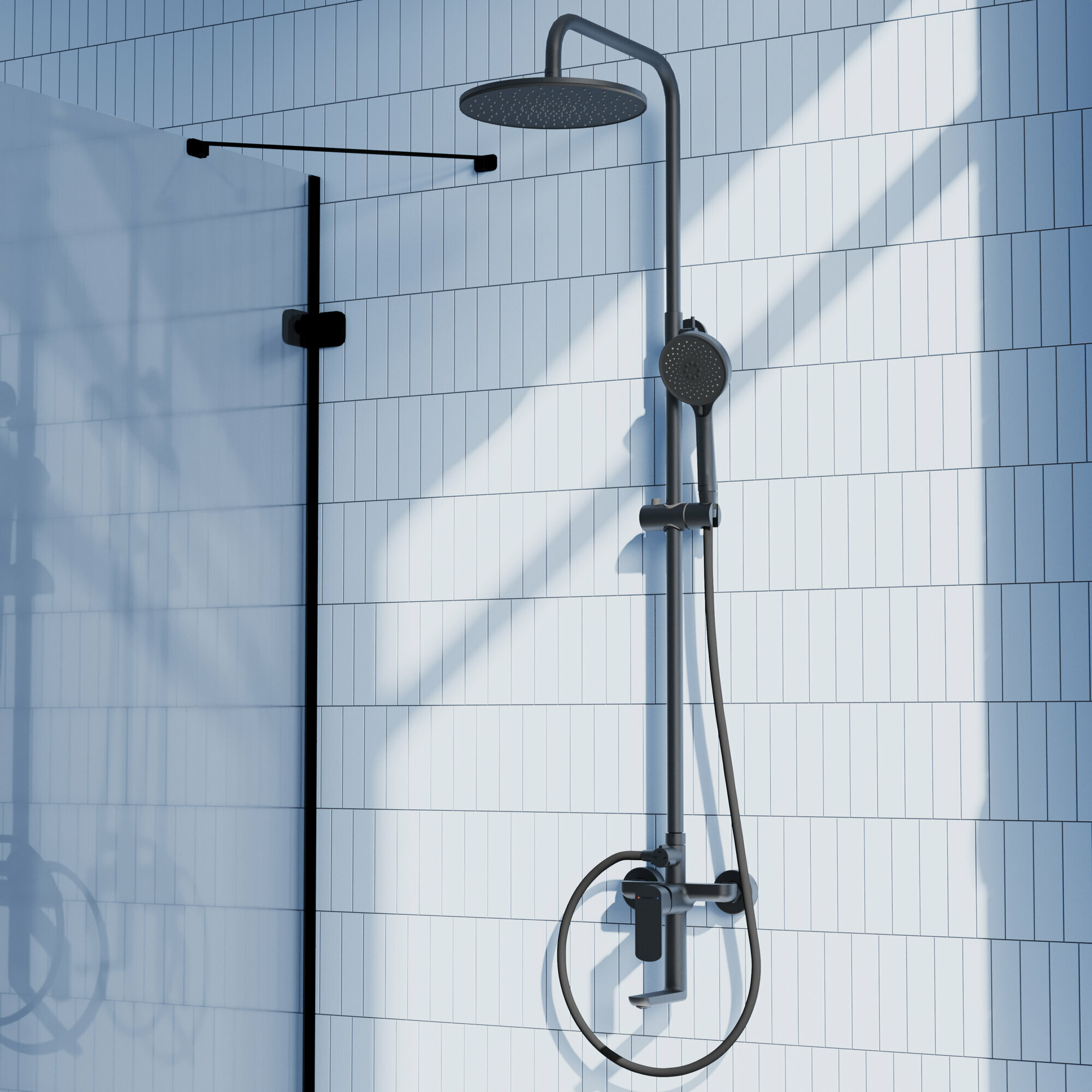 Верхний душ Pragma, коллекция Teiden, матовый черный, TDN2. BBLT.028 — фото 1