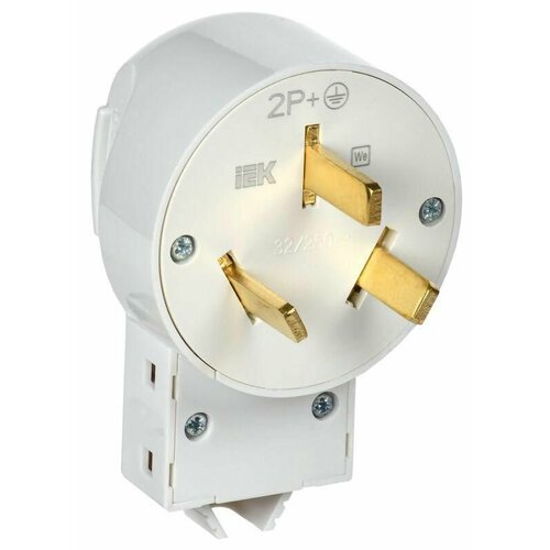 Вилка Впл10-К 32А разборная для плиты с заземл бел IEK EVP10-032-K01 270₽