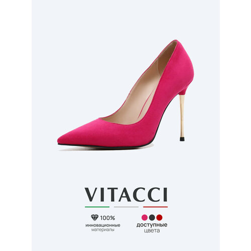 фото Туфли лодочки vitacci, размер 38, фуксия