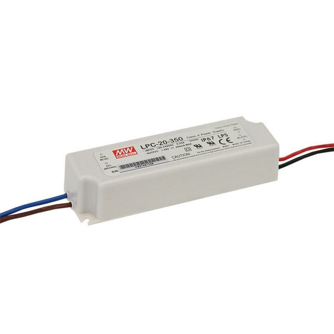 LED-драйвер AC/DC Mean Well LPC-20-350, герметизированный, степень защиты IP67
