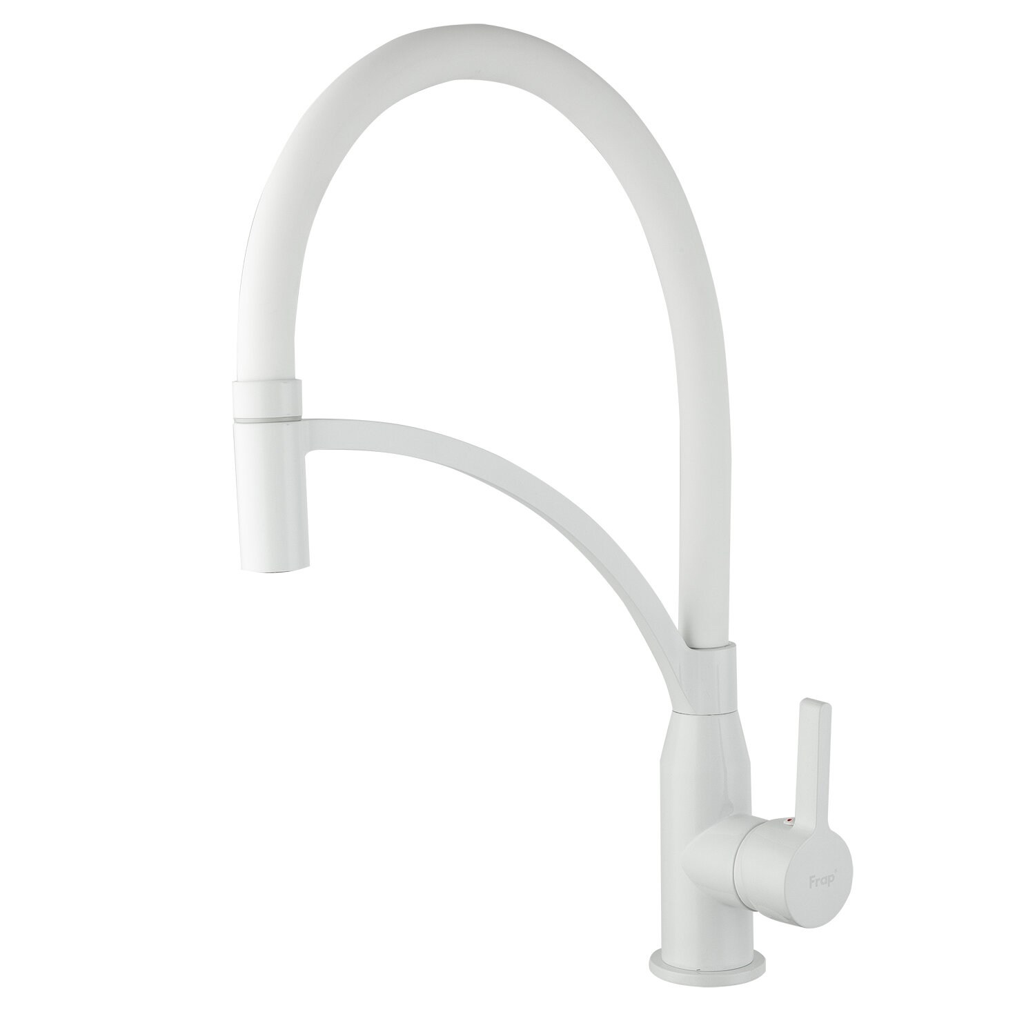 Смеситель для кухни , высокий, поворотный с гибким изливом Frap F4552-8 белый
