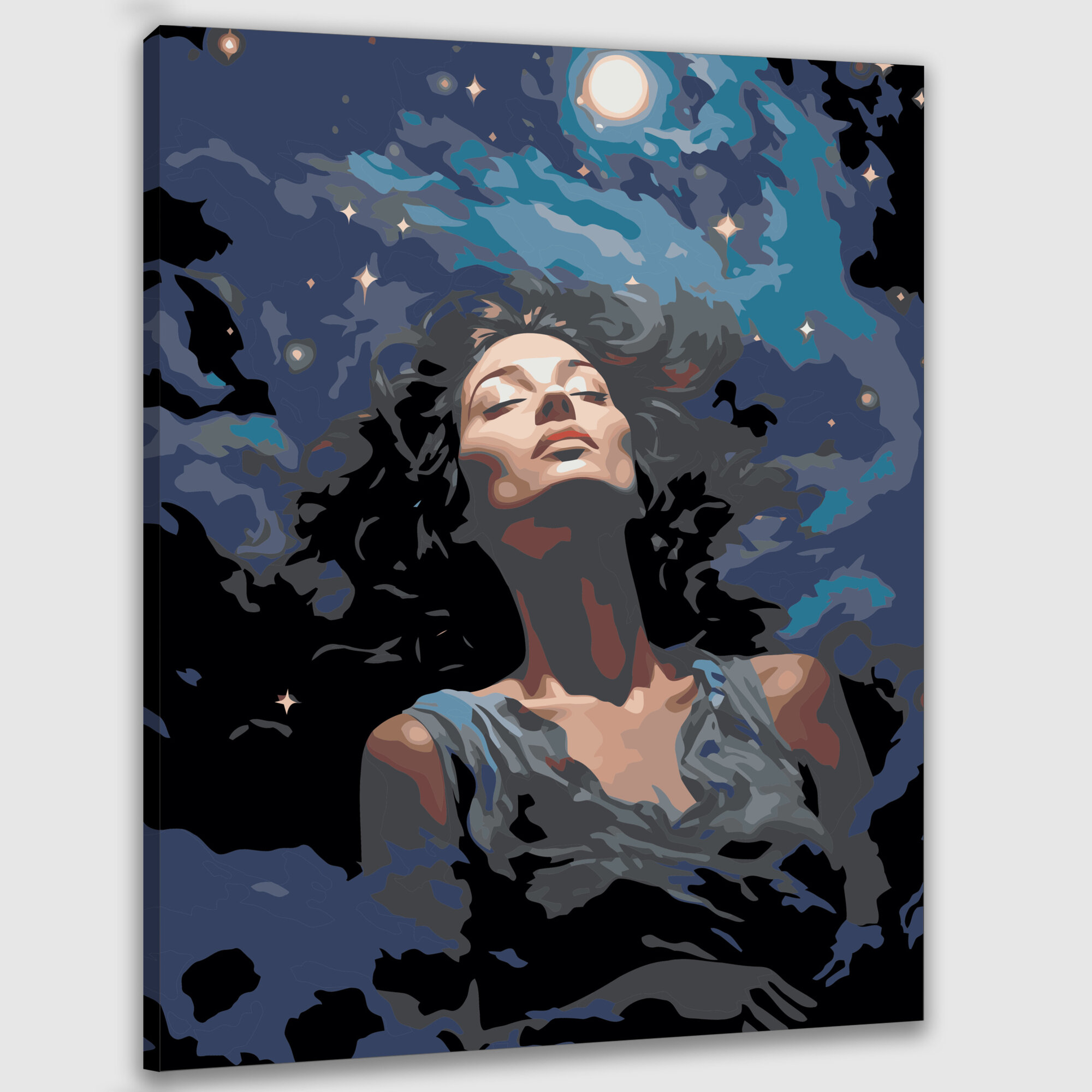 Картина по номерам 40x50 см, ночное небо, зодиак, созвездия, звезды, индиго, масло, красота, гармония, чудо