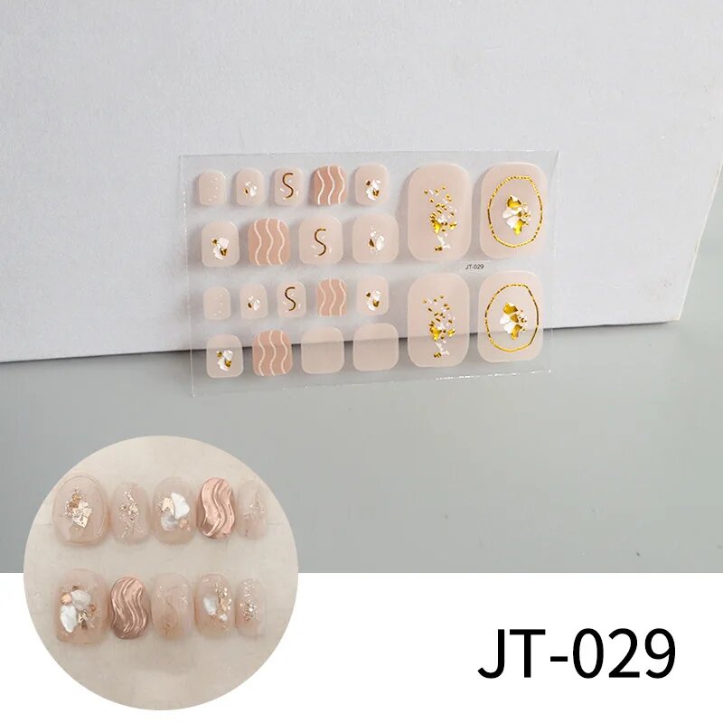 Золотые 3D наклейки для ногтей JIASHIXUAN JT-029