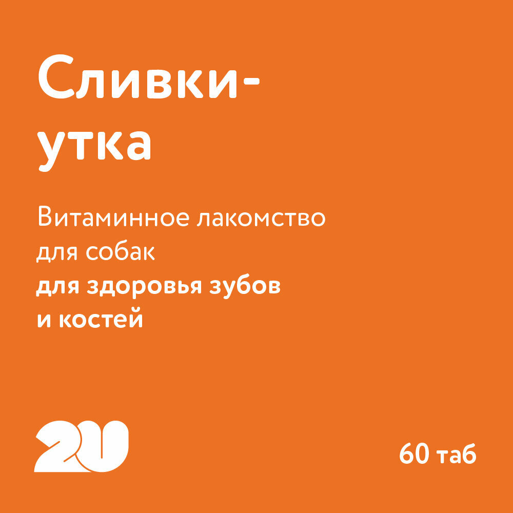 2U Мультивитаминное лакомство для собак для здоровья зубов и костей с кальцием, Calcium+, 60шт — фото 1