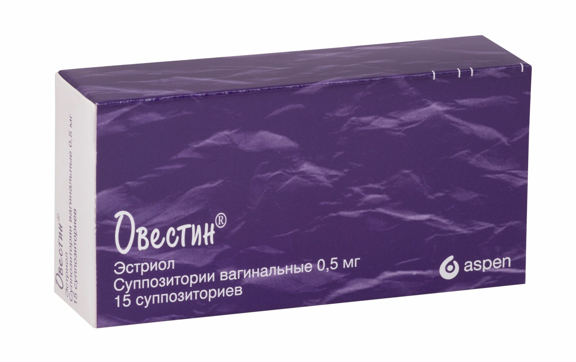 Овестин, суппозитории вагинальные 0.5 мг, 15 шт.