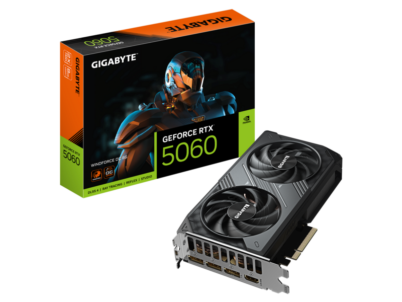 Видеокарта RTX5060 WINDFORCE OC 8GB GDDR7 128bit 3xDP HDMI 2FAN RTL