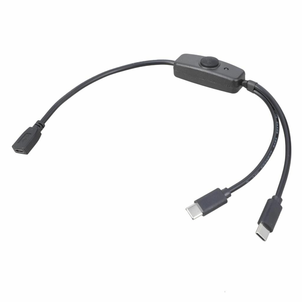 Y-образный USB C Адаптер с Кнопкой Управления для Подключения 2 Устройств к Одному 5Pin Порта