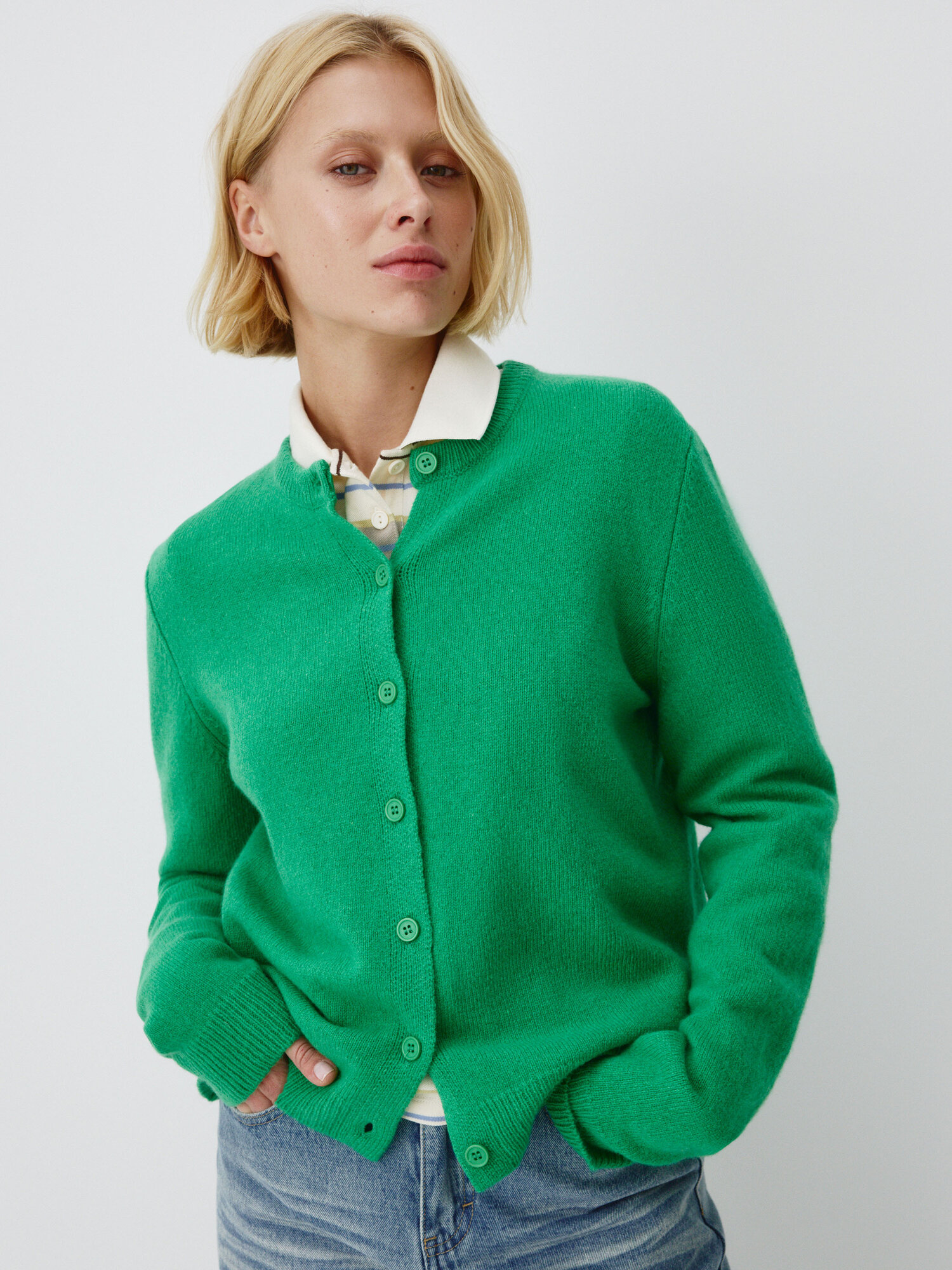 Кардиган Sela, размер 46, зеленый