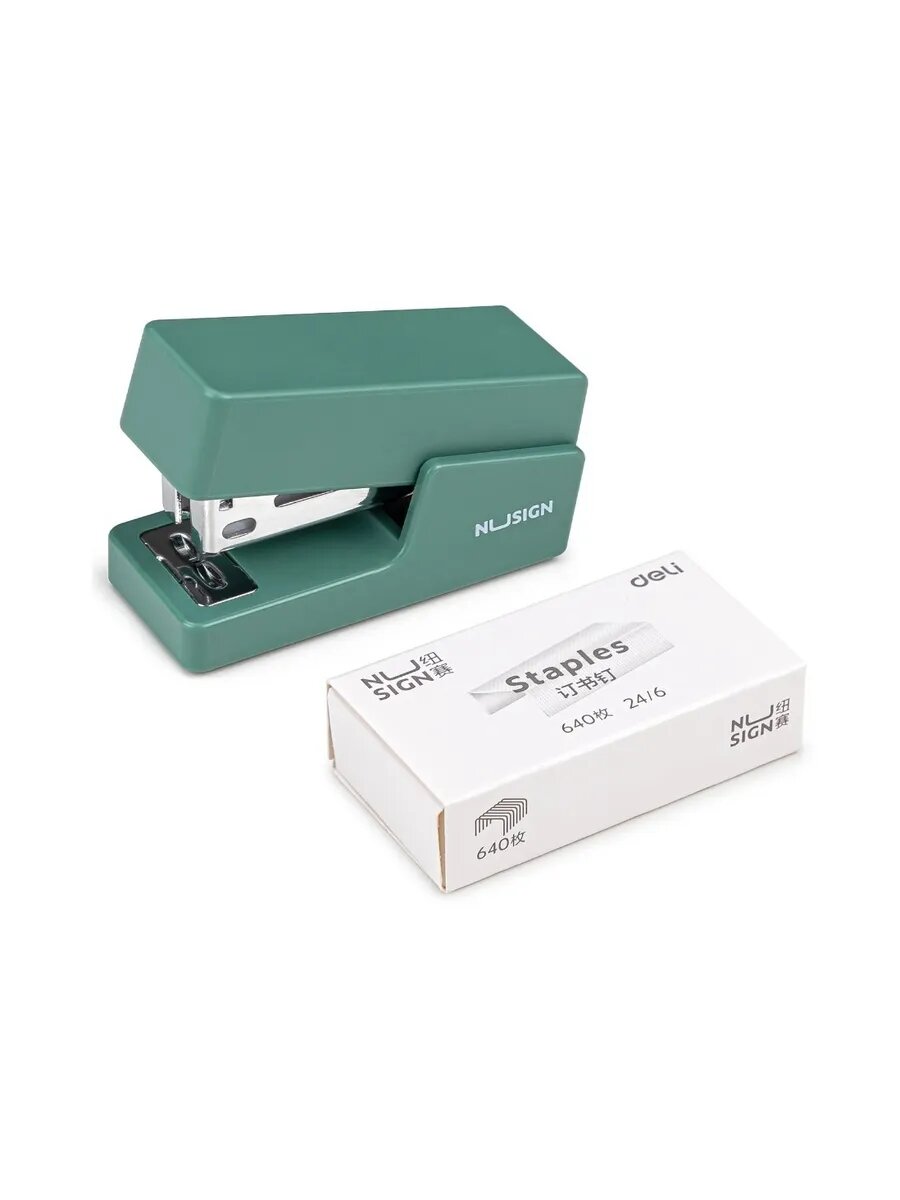 Степлер NS083GREEN Nusign 24/6 26/6 (12листов) зеленый