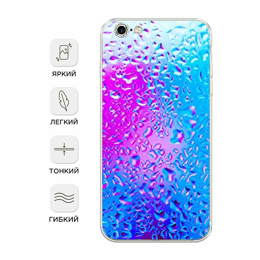 Чехол на Apple iPhone 6 Plus/6S Plus / Айфон 6 Плюс/Айфон 6С Плюс с принтом "Капли на стекле" — фото 1