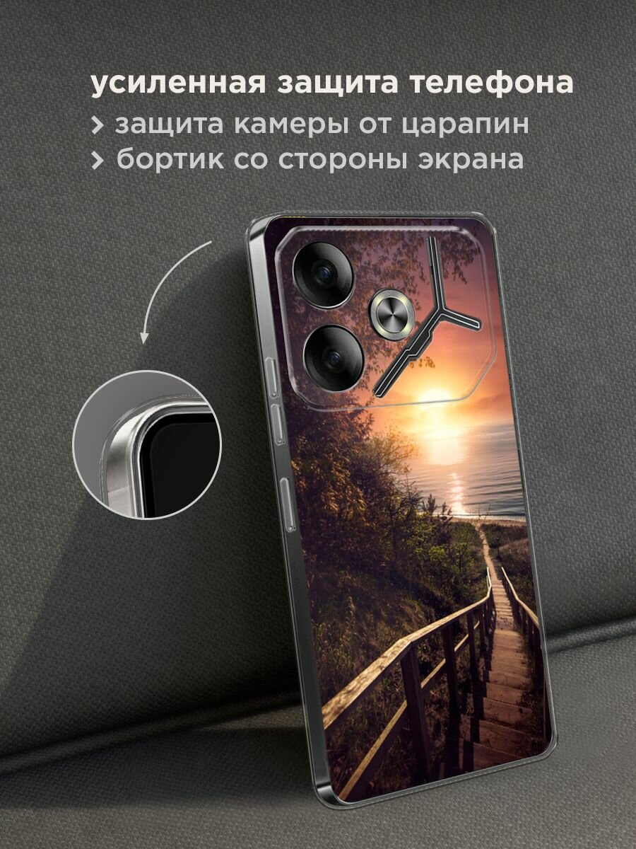 Чехол на Tecno Pova 6 / Текно Пова 6 с принтом "Мост у воды" — фото 1