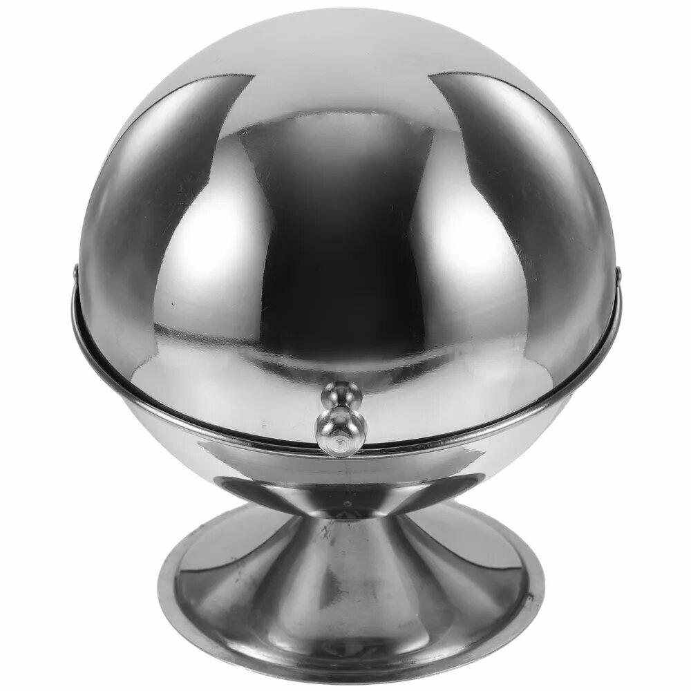 Сахарница из нержавеющей стали Silver с крышкой на ножке, серебристая — фото 1