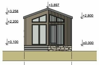 Готовый проект каркасного дома "Барнхаус 50". Площадь 50м2.