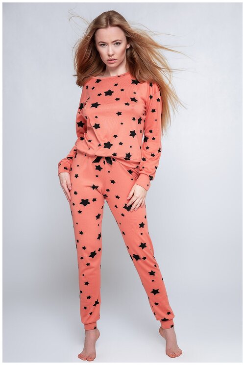Пижама Sensis, лонгслив, брюки, пояс, размер S/M, розовый