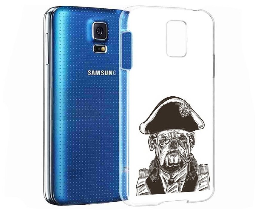 Чехол задняя-панель-накладка-бампер MyPads мопс генерал для Samsung Galaxy S5 SM-G900H/G900F противоударный