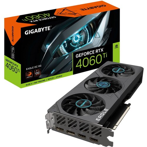 Видеокарта GIGABYTE NVIDIA GeForce RTX 4060TI Eagle [GV-N406TEAGLE OC-8GD] 8ГБ, GDDR6, OC, Ret