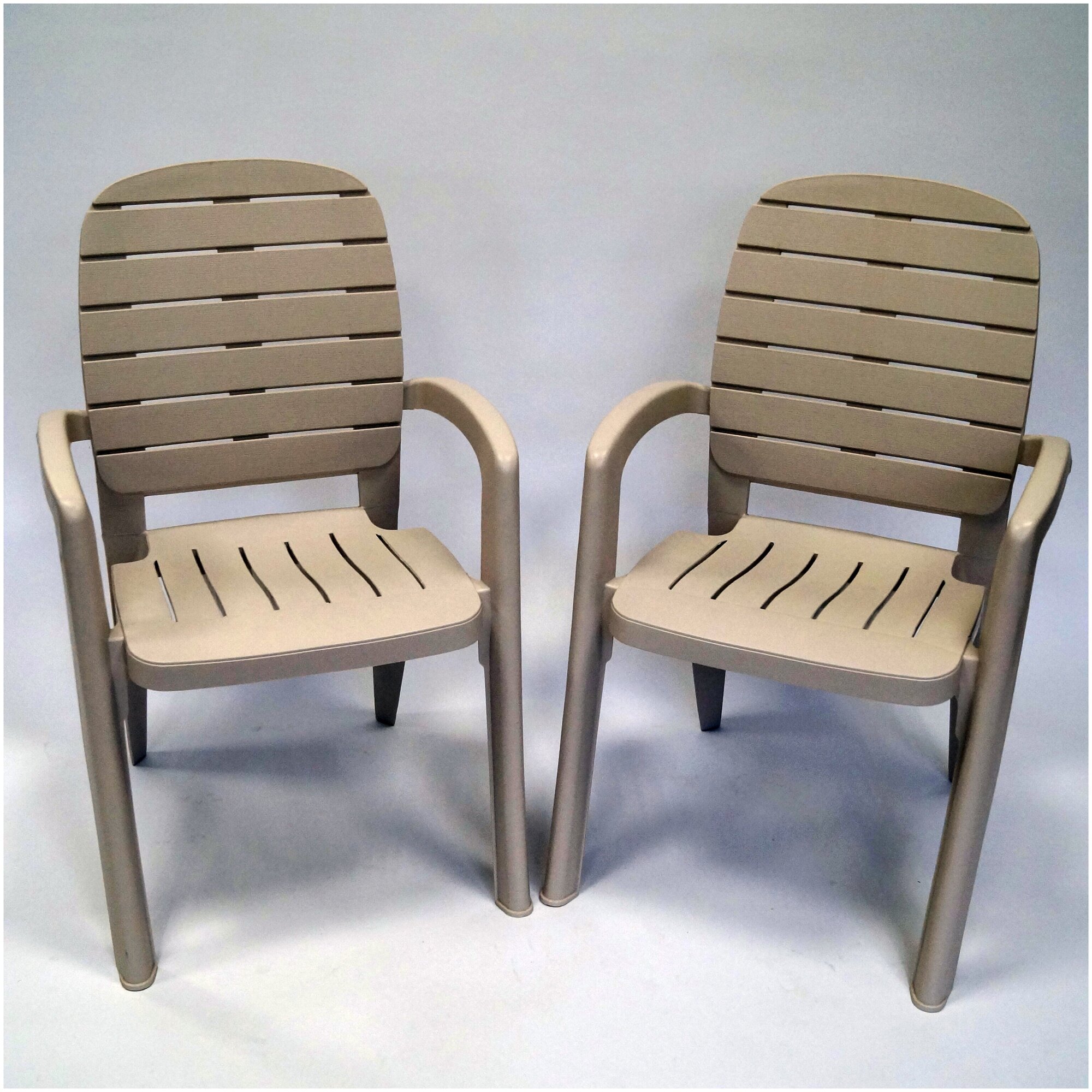 Садовые пластиковые кресла стулья для дачи Прованс, Грэй, 2 шт - фотография № 7