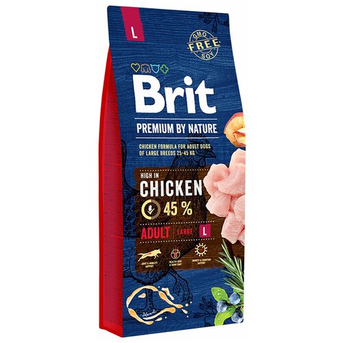 Корм сухой для взрослых собак BRIT Premium Adult L для крупных пород, 3кг, Россия, 3 кг