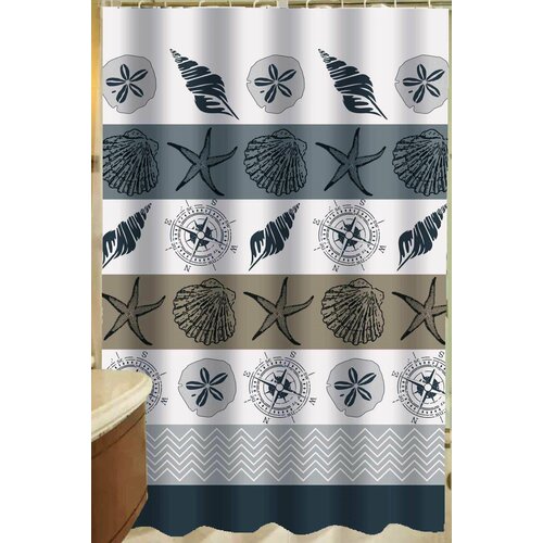 Шторка для ванной комнаты Морское путешествие В комплекте С фильтром для душа