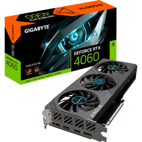 Видеокарта GeForce RTX 4060 8Gb Gigabyte GV-N4060EAGLE OC-8GD