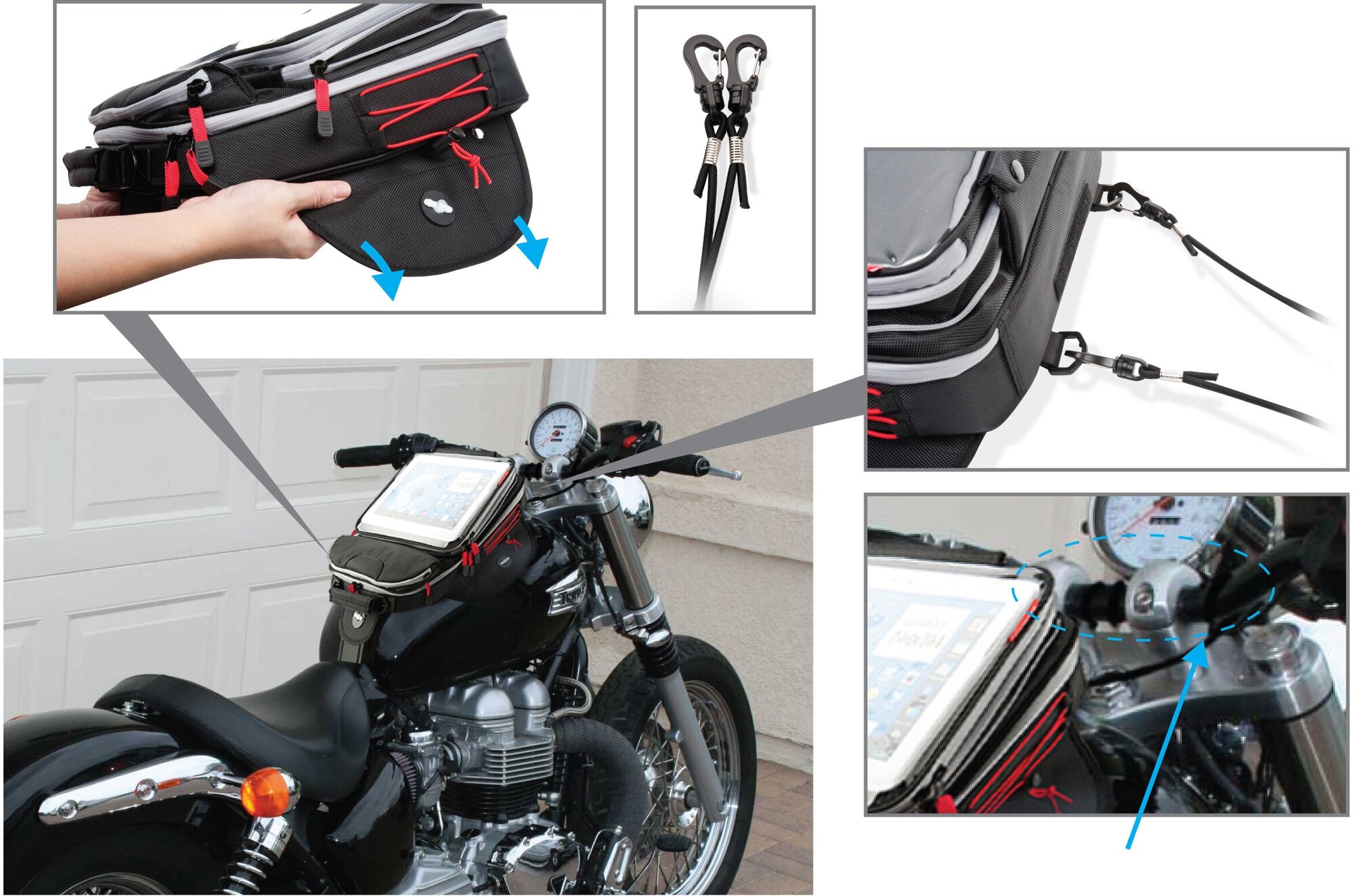 Сумка на бак мотоцикла для планшетов - Capdase MKeeper Tano 265A черная