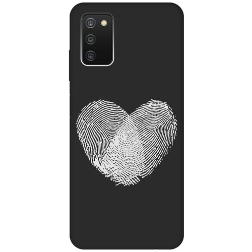 Матовый чехол Lovely Fingerprints W для Samsung Galaxy A03s / Самсунг А03с с 3D эффектом черный матовый чехол volleyball w для samsung galaxy a03s самсунг а03с с 3d эффектом черный