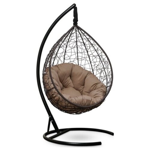 Подвесное кресло кокон Laura Outdoor SEVILLA VERDE коричневое + бежевая подушка