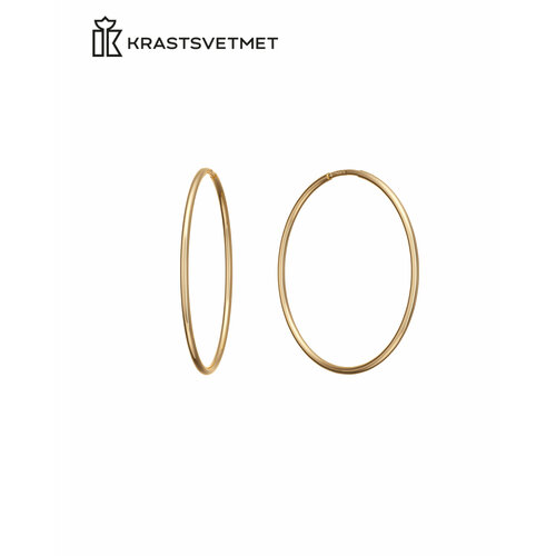 Серьги конго Krastsvetmet, красное золото, 585 проба, размер/диаметр 30 мм., длина 3 см., мультиколор