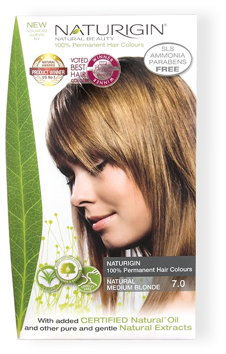 NATURIGIN безаммиачная перманентная краска для волос, 7.0 натуральный средне-русый