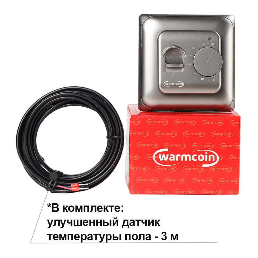 Терморегулятор/термостат для теплого пола Warmcoin W70 графит - фотография № 3