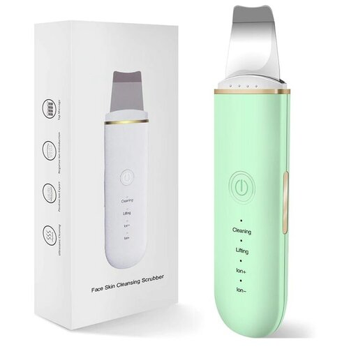 Ультразвуковой ионный скрабер скрубер для лица 7C-CPV01 4 в 1 для глубокой чистки лица аппаратная домашняя косметология зеленый 189000₽