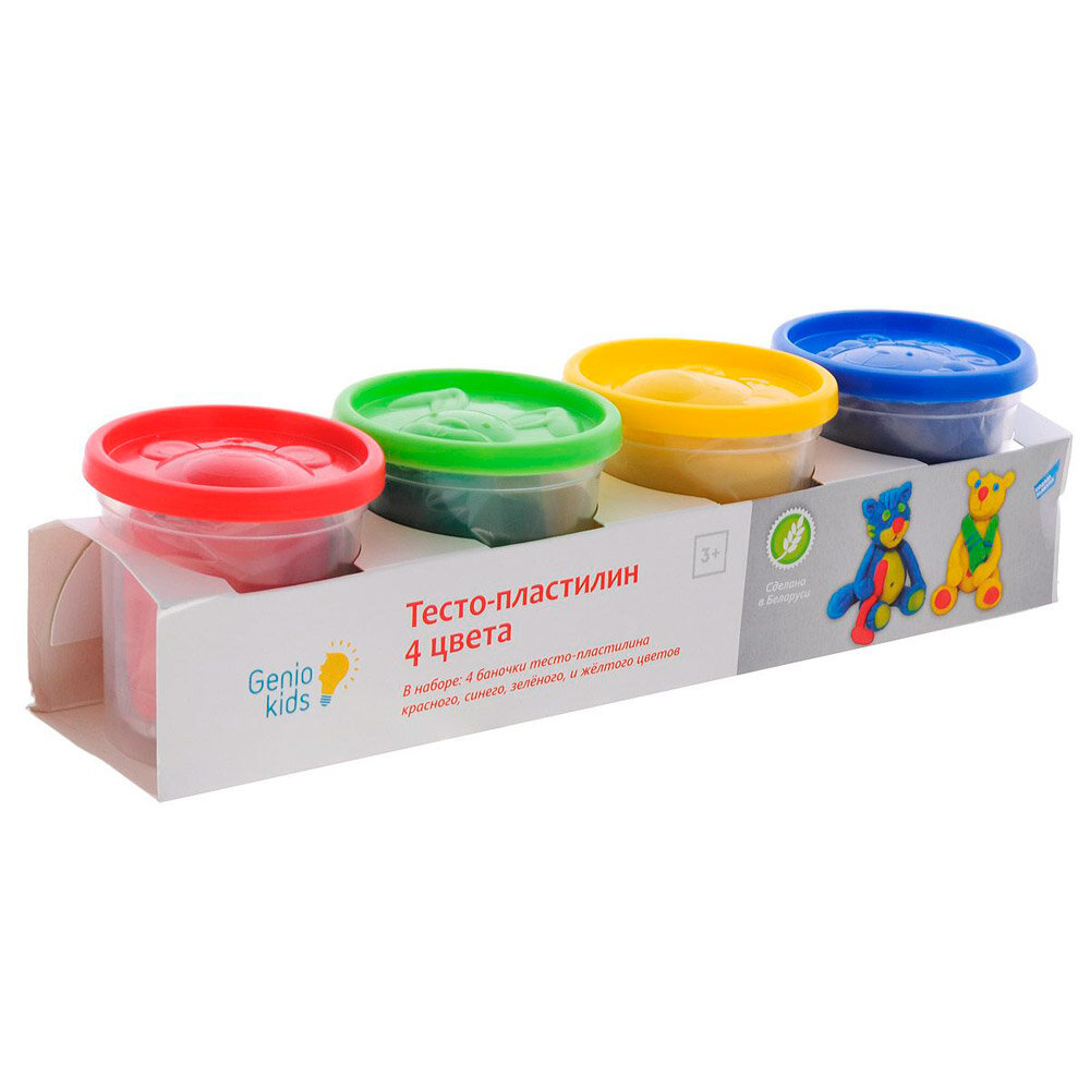 Набор для детского творчества Genio Kids Тесто-пластилин, 4 цвета (TA1010V) - фото №5