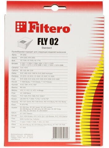 Пылесборники FILTERO FLY 02 Standard, двухслойные, 5 шт., для пылесосов ALPINA, ATLANTA, BIMATEK, BORK, CLATRONIC, ELEKTA, ELENBERG, EVGO, HOOVER, HYUNDAI, MELISSA - фото №9
