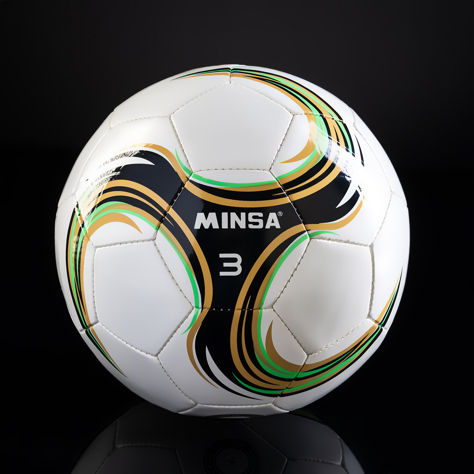 Мяч футбольный MINSA Spin, TPU, машинная сшивка, размер 3