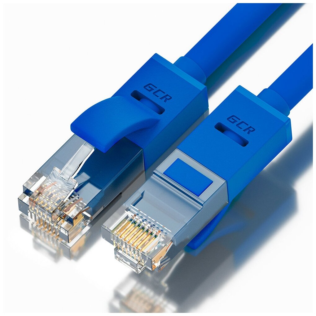 Патч-корд UTP cat.5e 1 Гбит/с RJ45 LAN CCA компьютерный кабель для интернета (GCR-LNC500) синий 0.5м