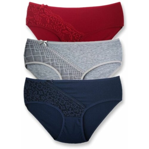 фото Трусы rimel life, 3 шт., размер 2xl, синий, серый, красный