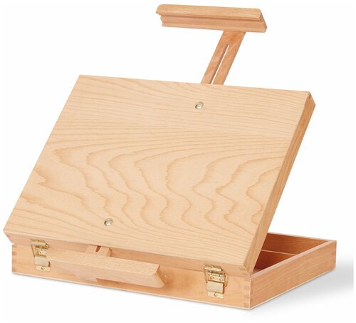 Этюдный ящик мольберт деревянный для рисования из бука настольный с ящиком, 38х28х55см, высота холста до 45см, Brauberg, 192250