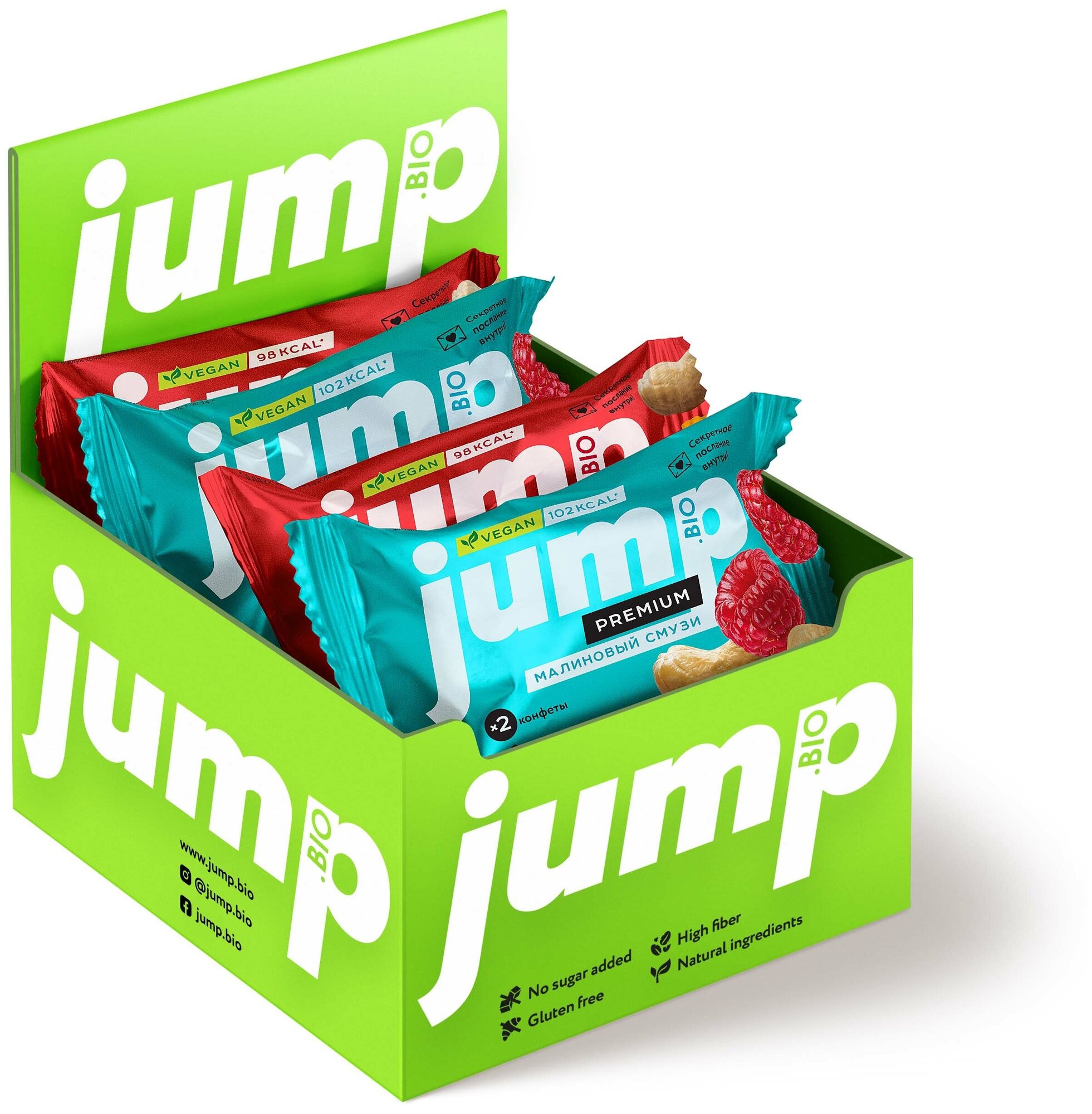 Веганские конфеты JUMP PREMIUM "Ассорти", веганские, без сахара, глютена и консервантов, 8 шт - фотография № 1