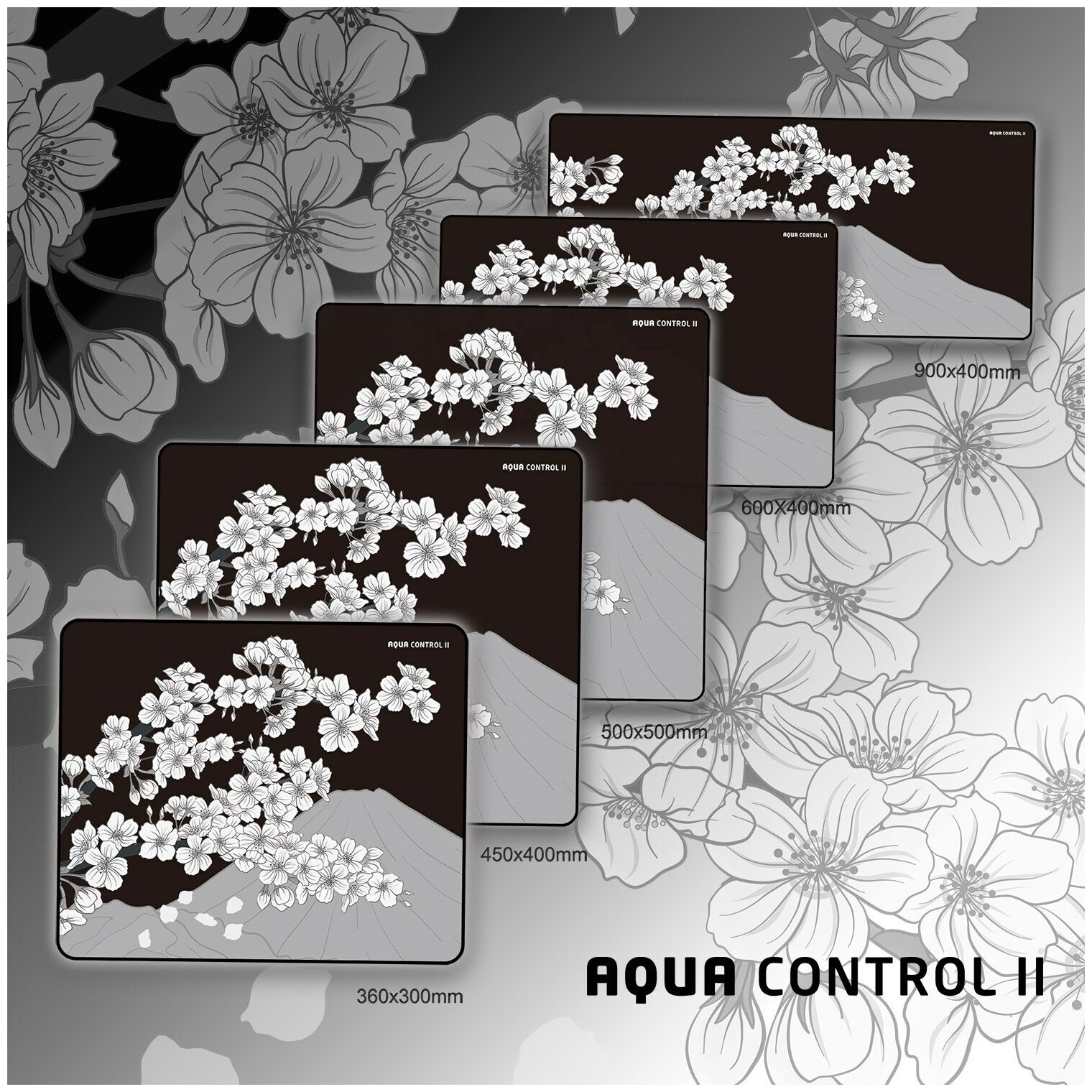 Коврик для мыши X-raypad Aqua Control II Sakura Night XL Square (500x500x4мм) (Black)