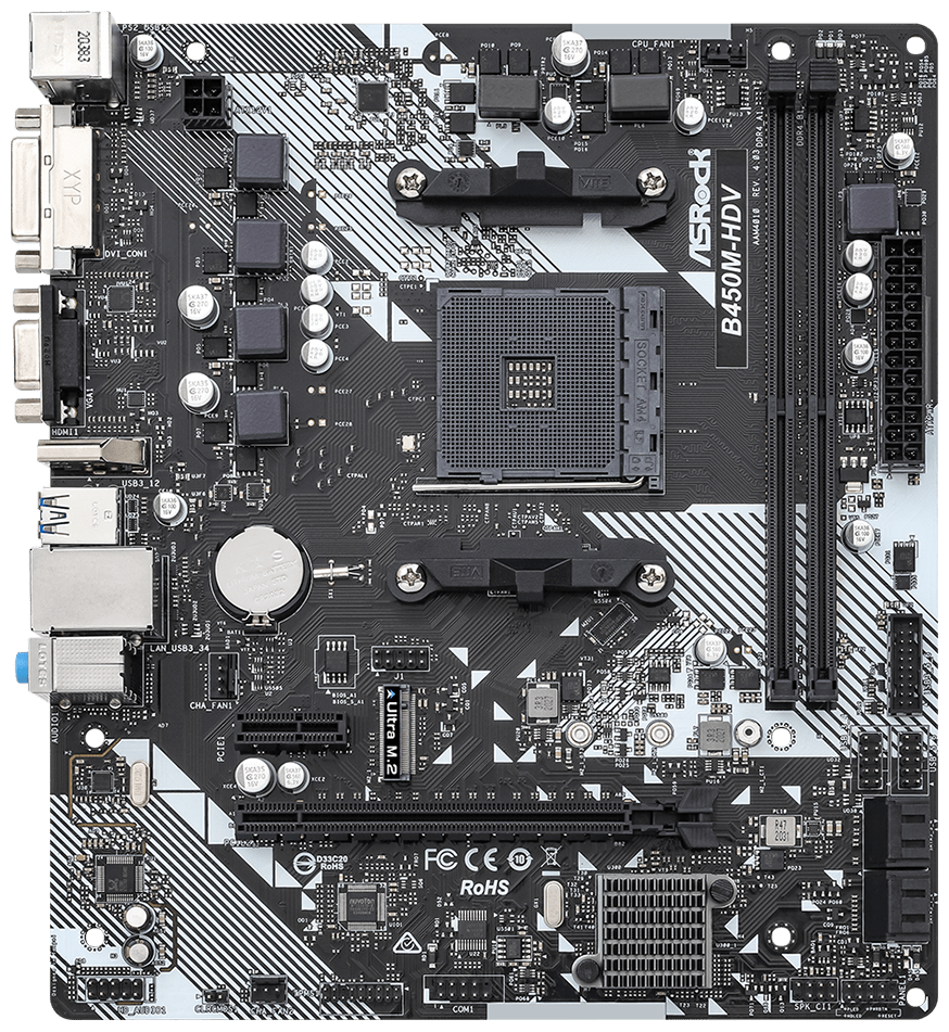 Материнская плата Asrock B450M-HDV R4.0 Socket AM4