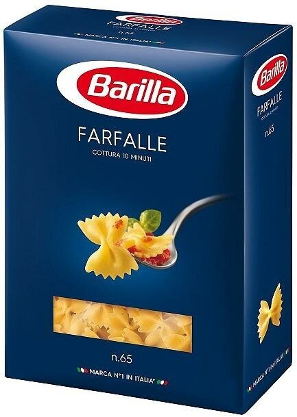 Упаковка 12 штук Бантики №65 Barilla Фарфалле 400г