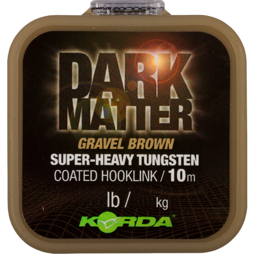 поводковый материал korda super natural 18lb gravel brown 20m для карпа флэт метода Поводковый материал KORDA Dark Matter Tungsten Coated Braid Gravel Brown 25lb 10м