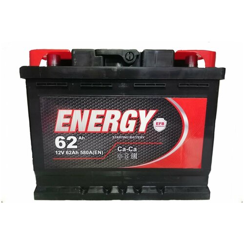 Аккумулятор ENERGY 62 A/h обр. 580А (242х175х190)