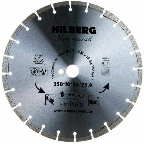 Диск алмазный Hilberg 350*32/25,4 Hard Materials Лазер HM108/32